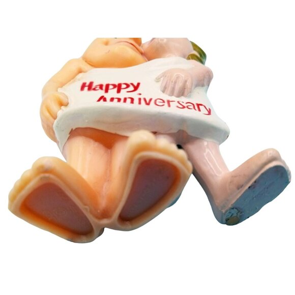 Happy Anniversary Russ Berrie Co Vintage Plastic Wedding Couple Naked Banner - Picture 8 of 11
